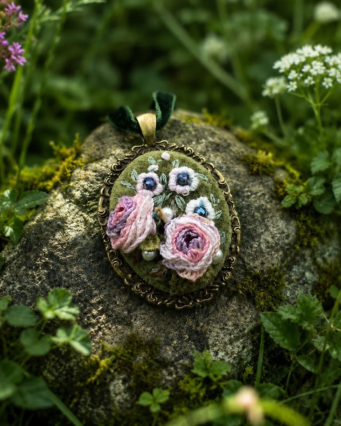 Blush Garden — художній render кулона 3, NataSko Handmade