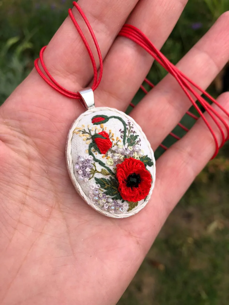 Mohn-Zartheit — Silber Ohne Rahmen NataSko Handmade