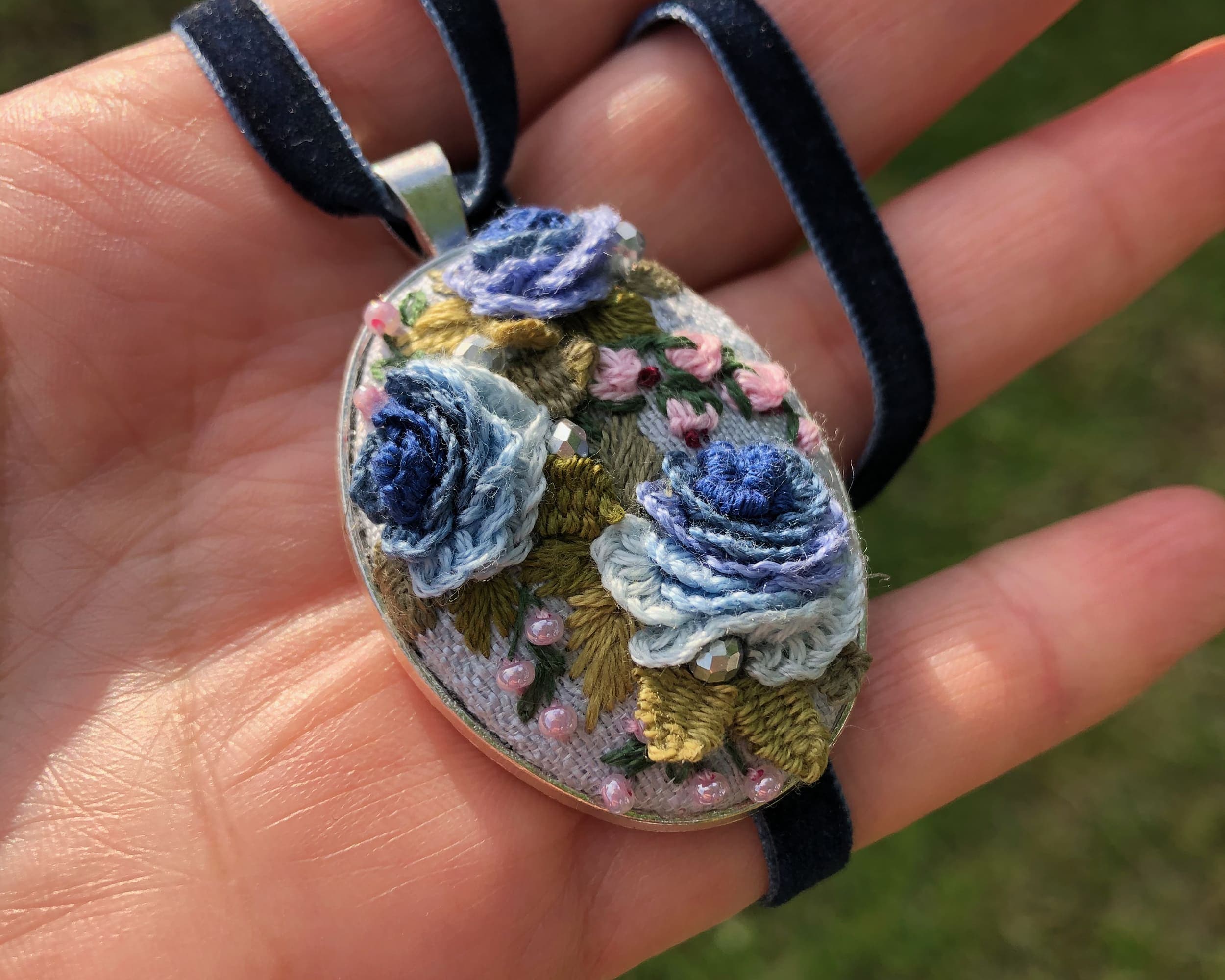 Блакитний сад — Сріблясті без рамки NataSko Handmade
