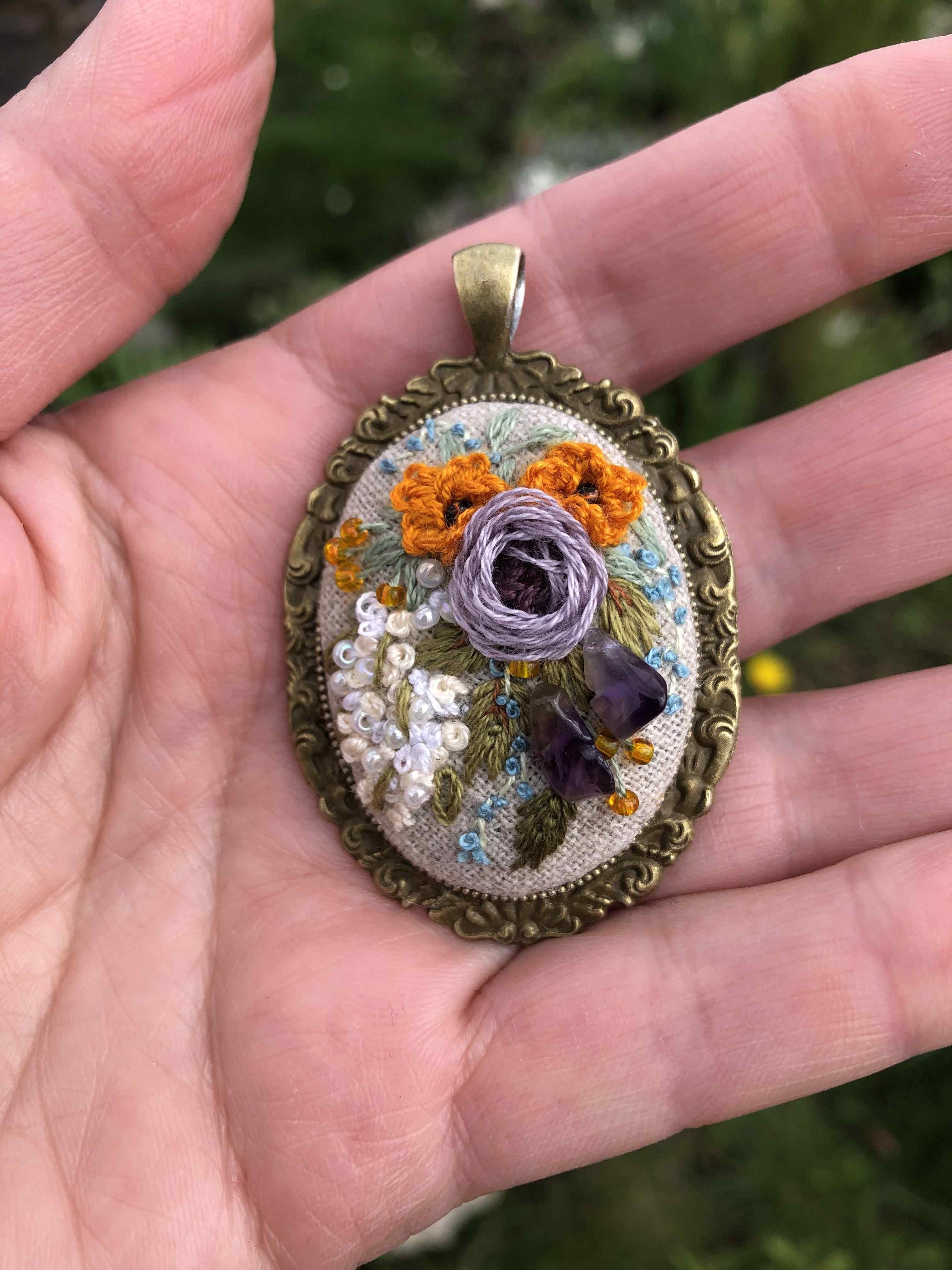 Таємниця аметистового саду — Бронзові з рамкою NataSko Handmade