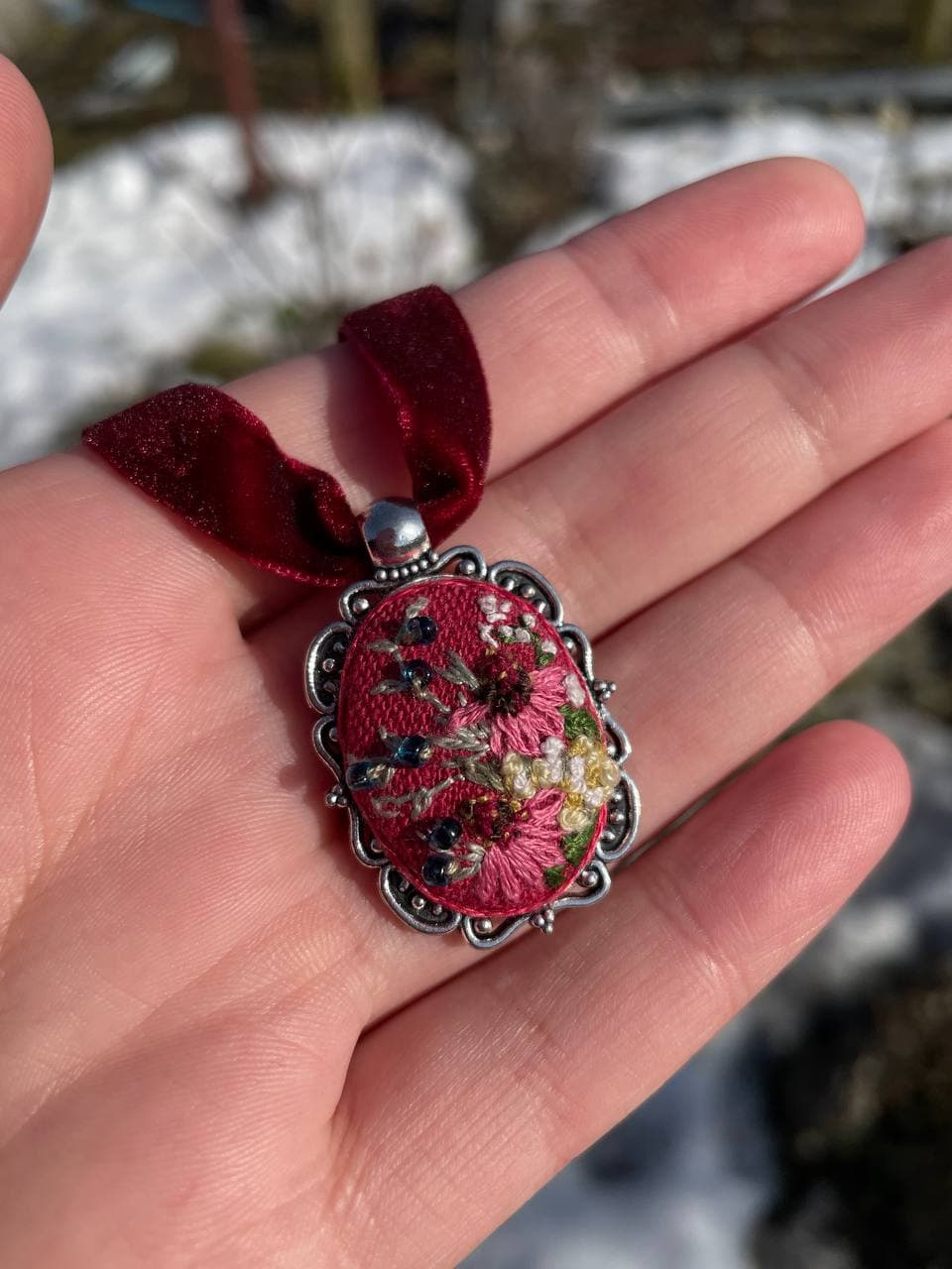 Чорничне літо — Сріблясті з рамкою NataSko Handmade