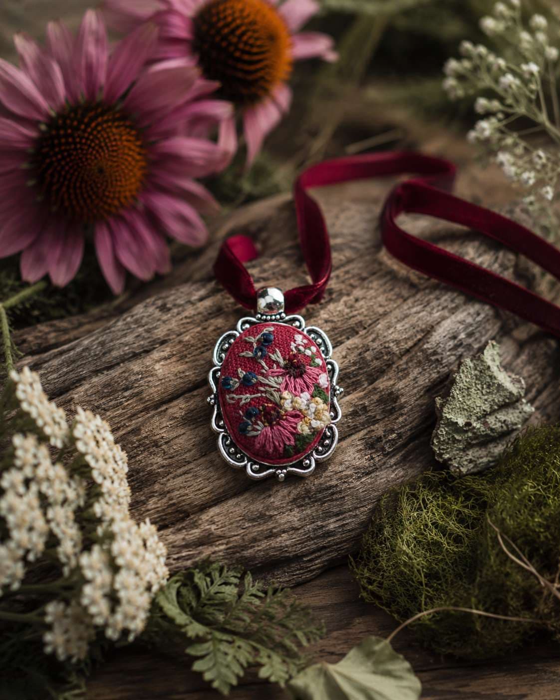 Чорничне літо — Сріблясті з рамкою NataSko Handmade