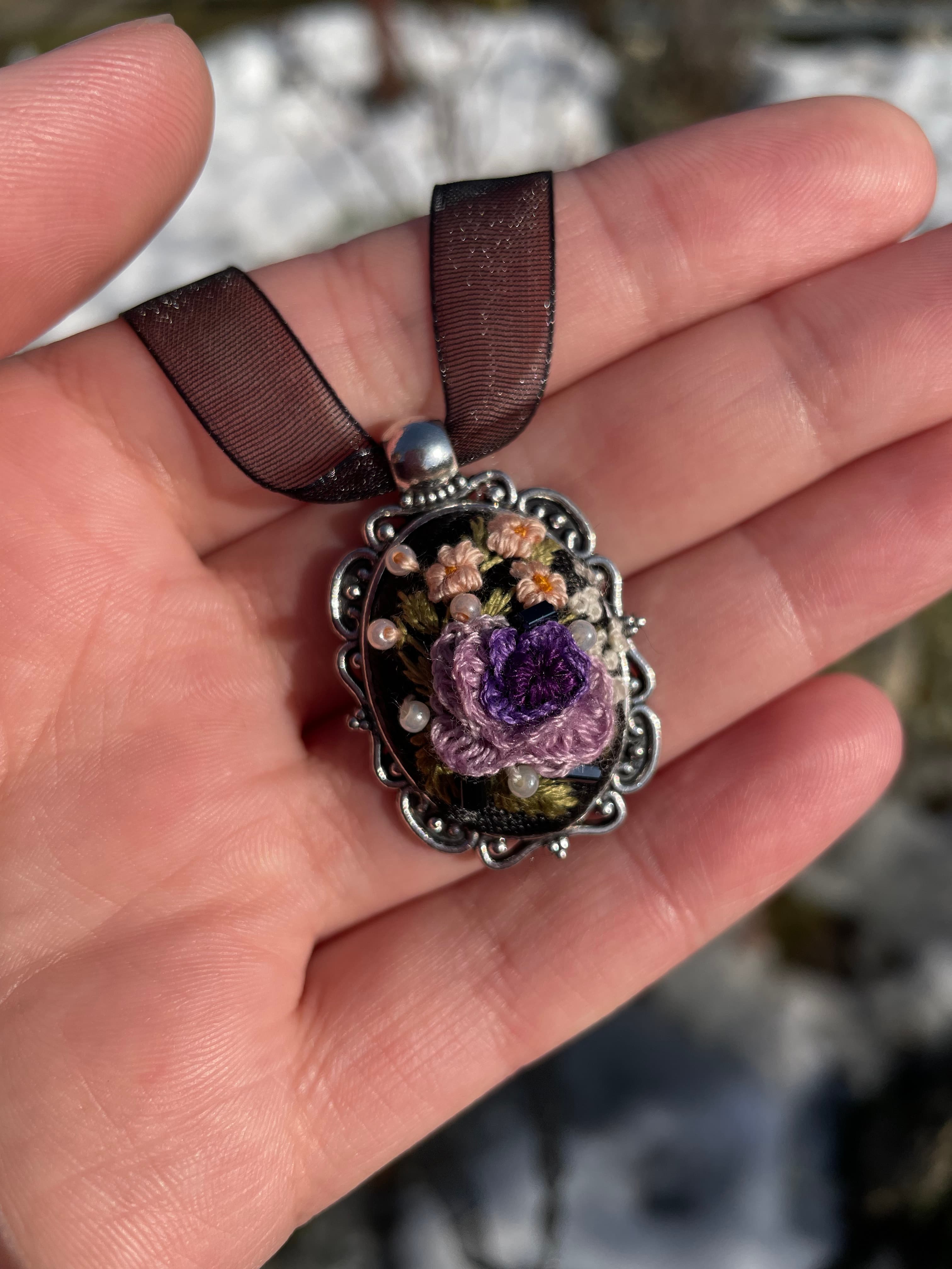 Аметистова троянда — Сріблясті з рамкою NataSko Handmade